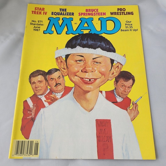 MAD Magazine #271 Jun‎ 1987 Star Trek Equalizer Springsteen Collectible Vintage - Picture 2 of 7